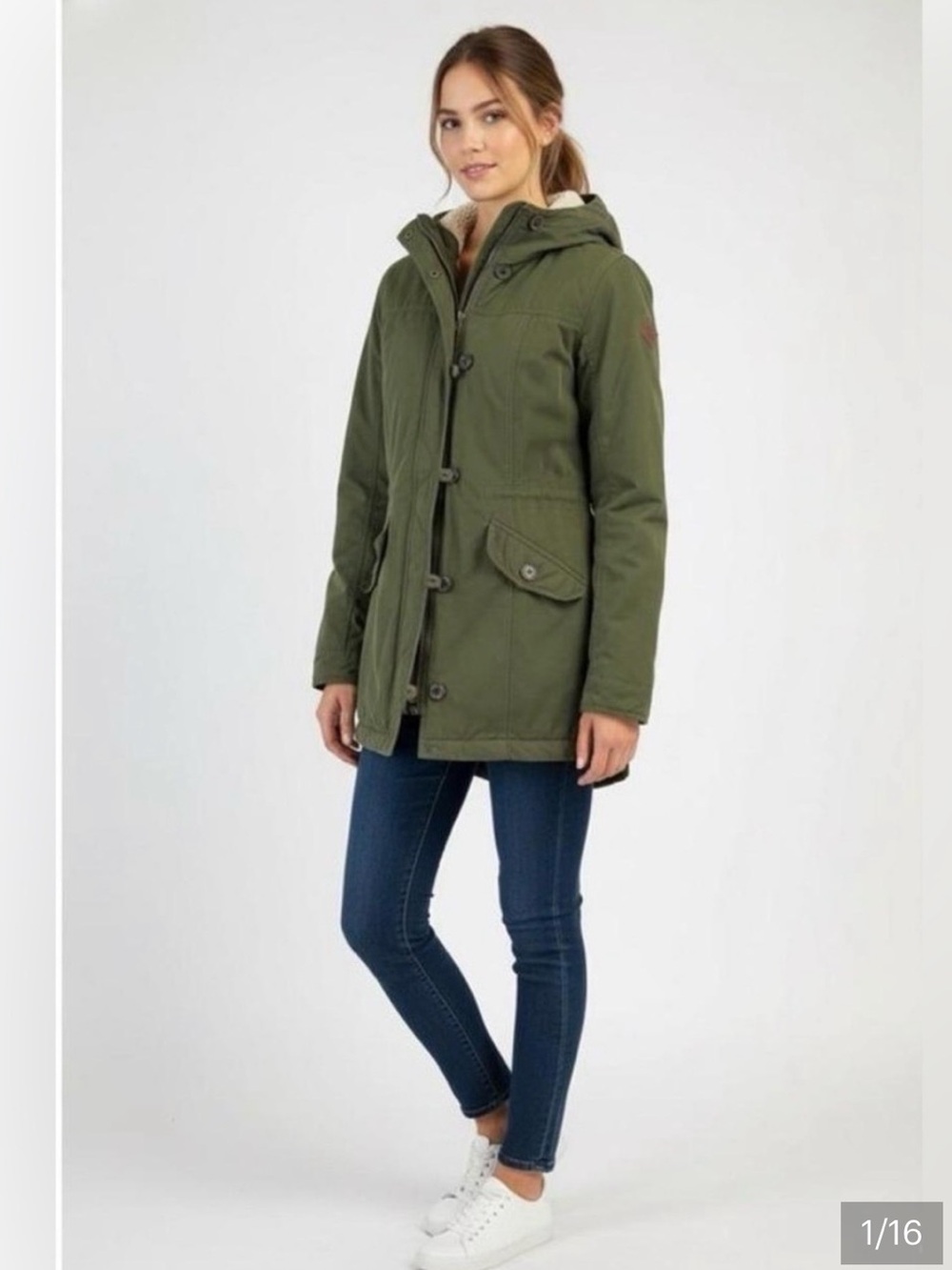 Hollister Hooded Sherpa Lined Utility Parka
